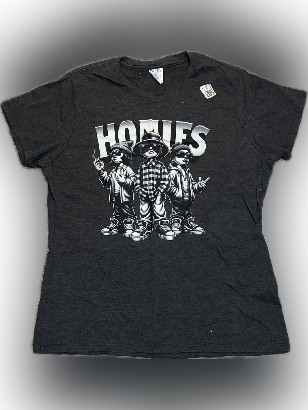 NWT Homies Graphic Tee in Charcoal Black